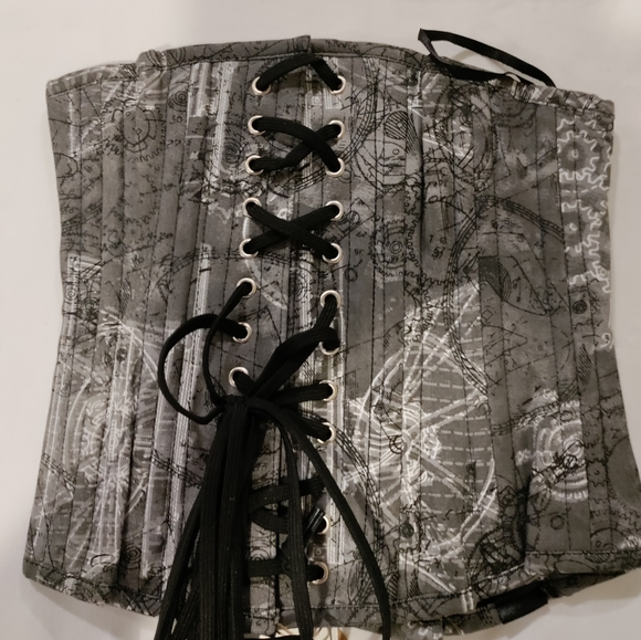 NWT Vintage Goth, Size 22, Gray Patterned Waist Trainer - Picture 4 of 9